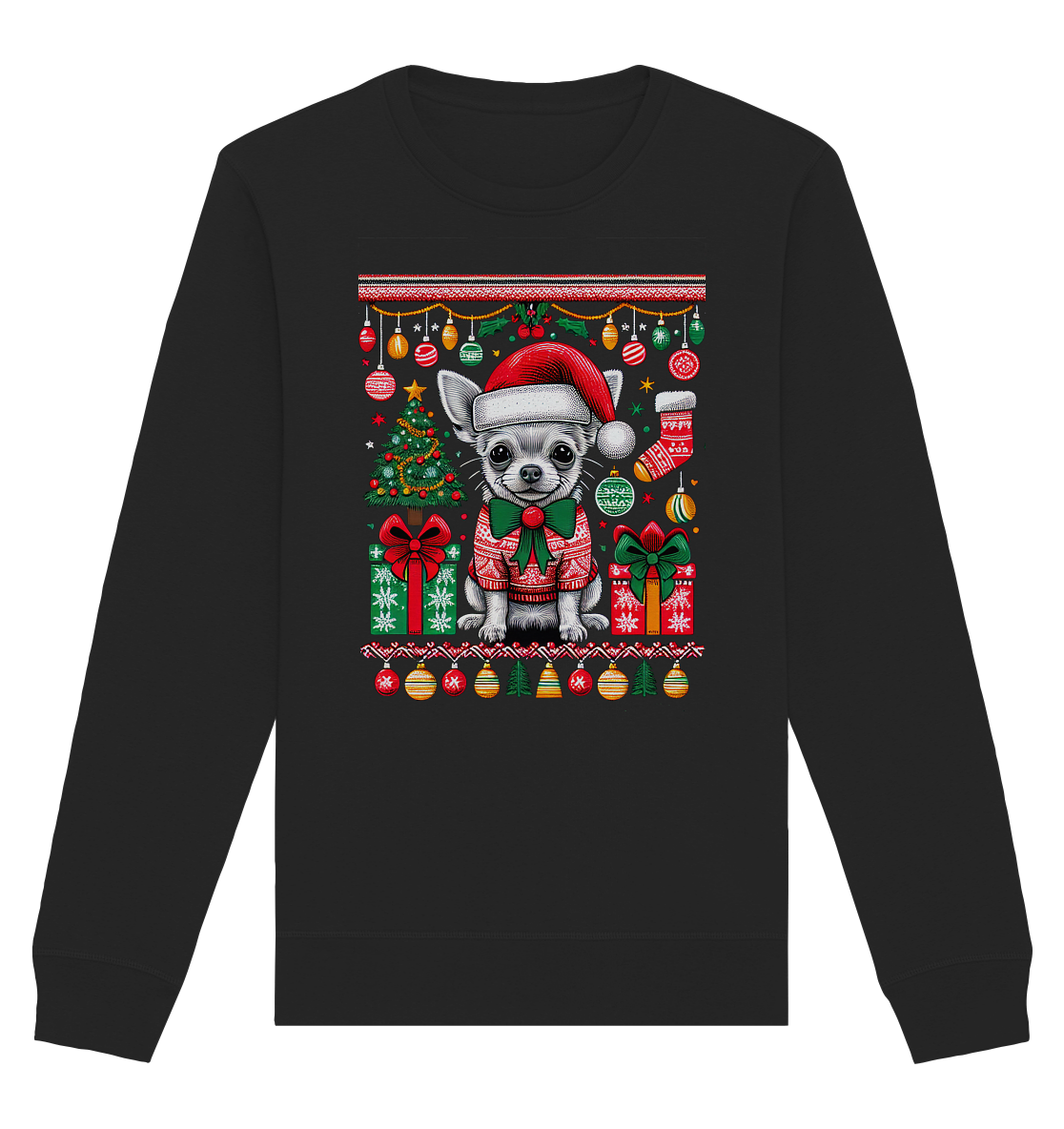 Ugly Christmas Weihnachten Chihuahua - Organic Basic Unisex Sweatshirt