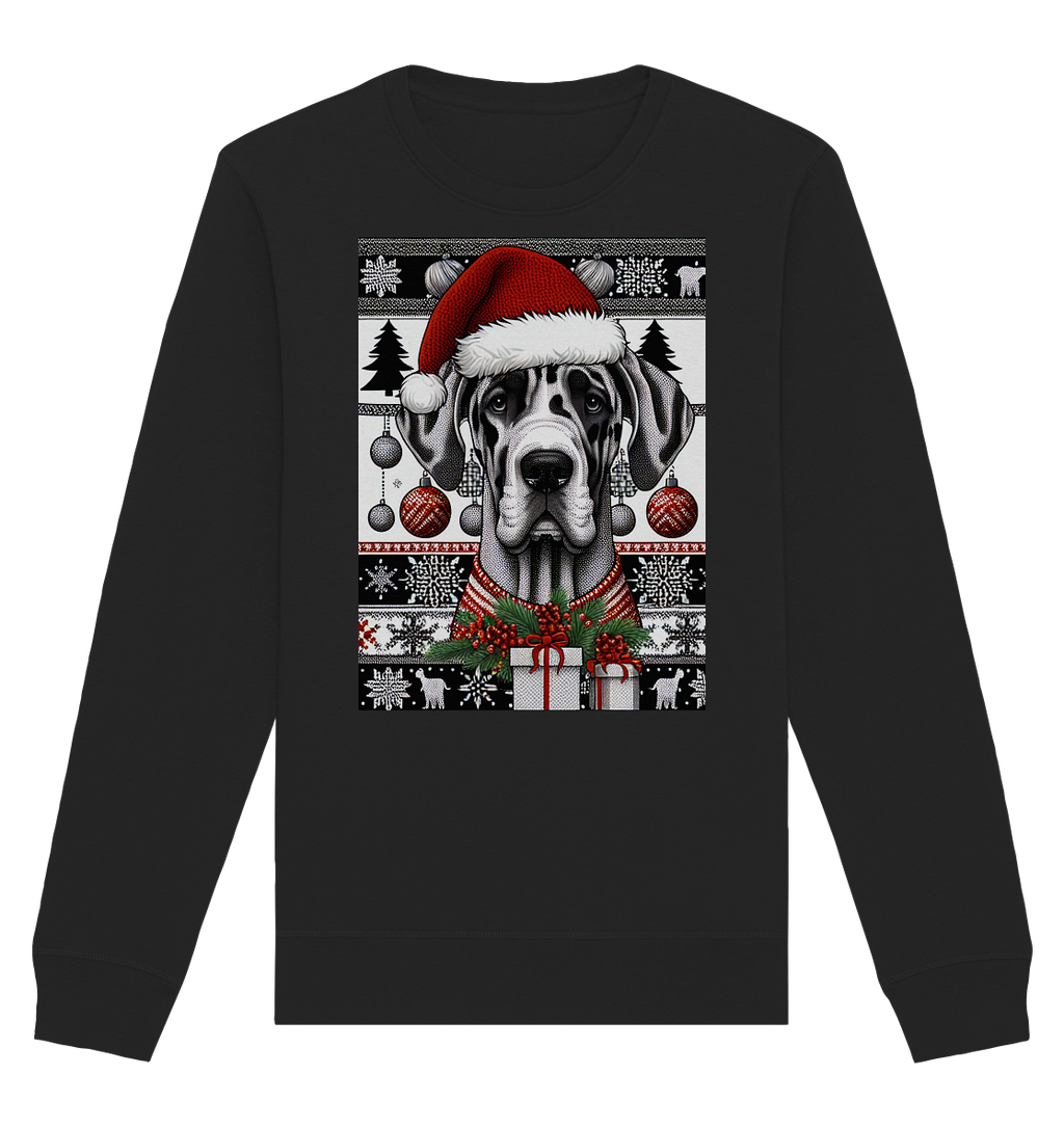 Ugly Christmas Weihnachten Dogge - Organic Basic Unisex Sweatshirt