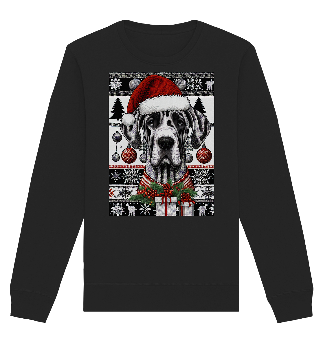 Ugly Christmas Weihnachten Dogge - Organic Basic Unisex Sweatshirt