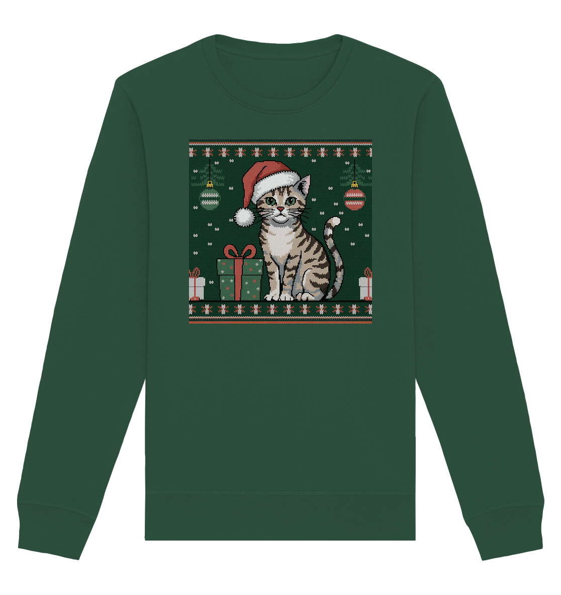 Ugly Christmas Weihnachten Katze - Organic Basic Unisex Sweatshirt