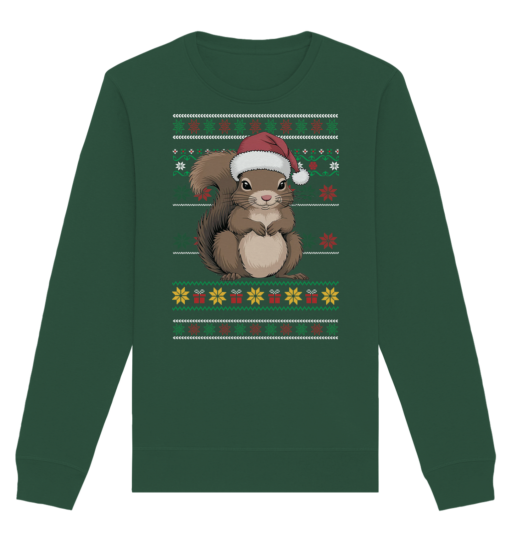 Ugly Christmas Weihnachten Eichhörnchen - Organic Basic Unisex Sweatshirt