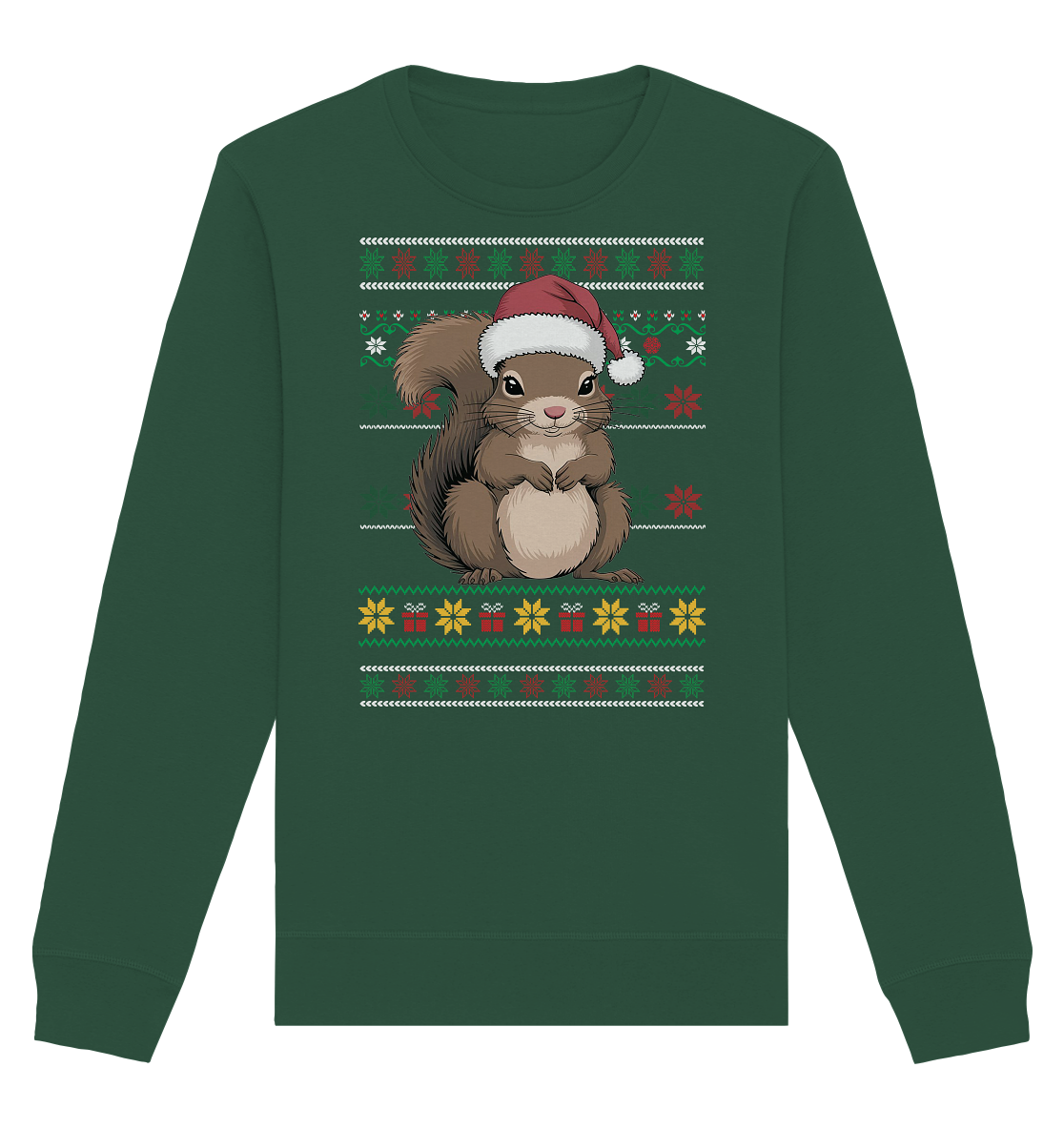 Ugly Christmas Weihnachten Eichhörnchen - Organic Basic Unisex Sweatshirt