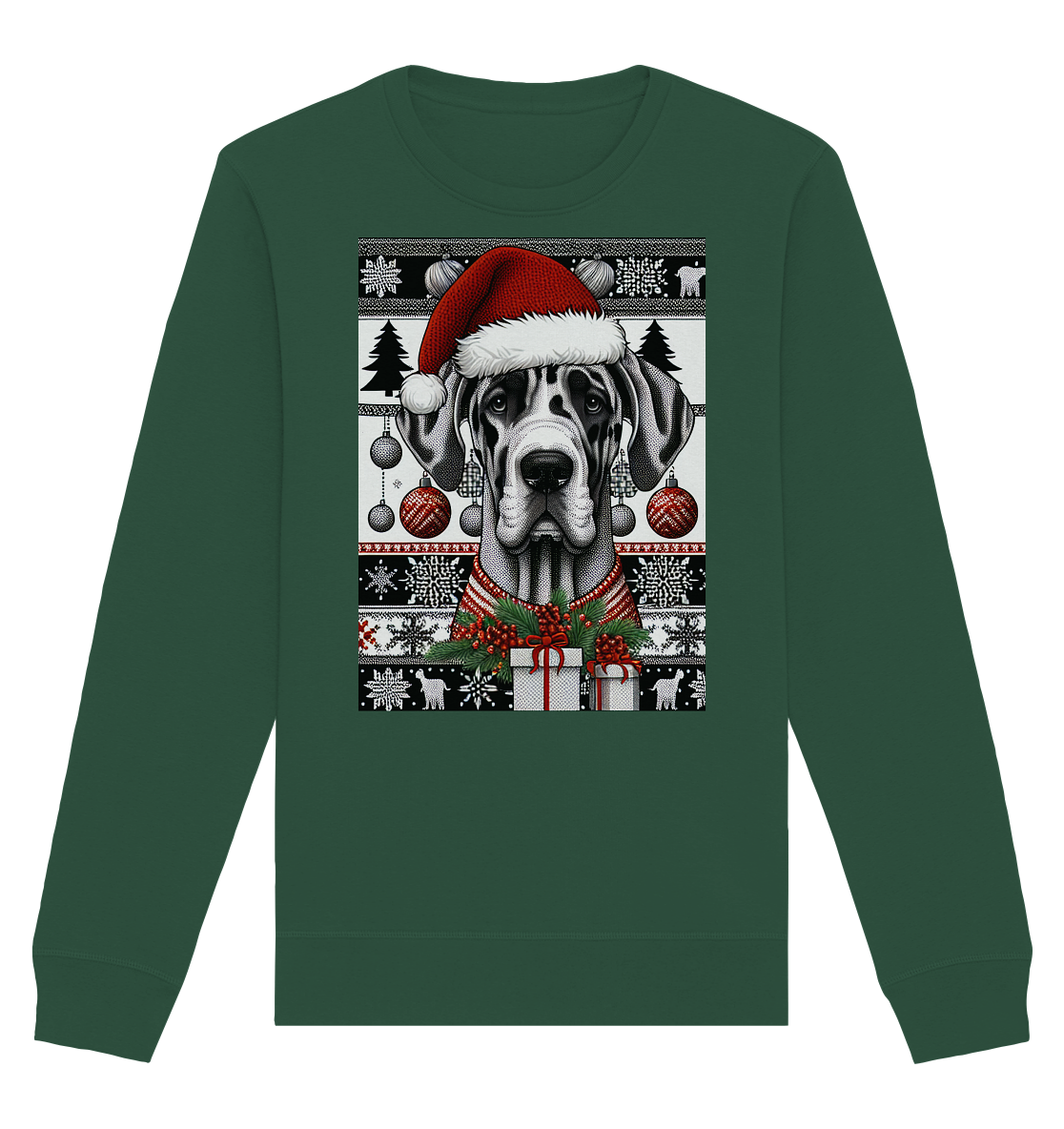 Ugly Christmas Weihnachten Dogge - Organic Basic Unisex Sweatshirt