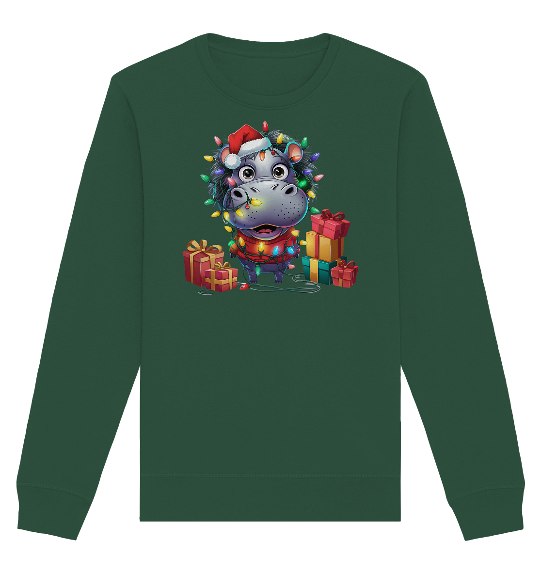 Ugly Christmas Weihnachten Hippo - Organic Basic Unisex Sweatshirt