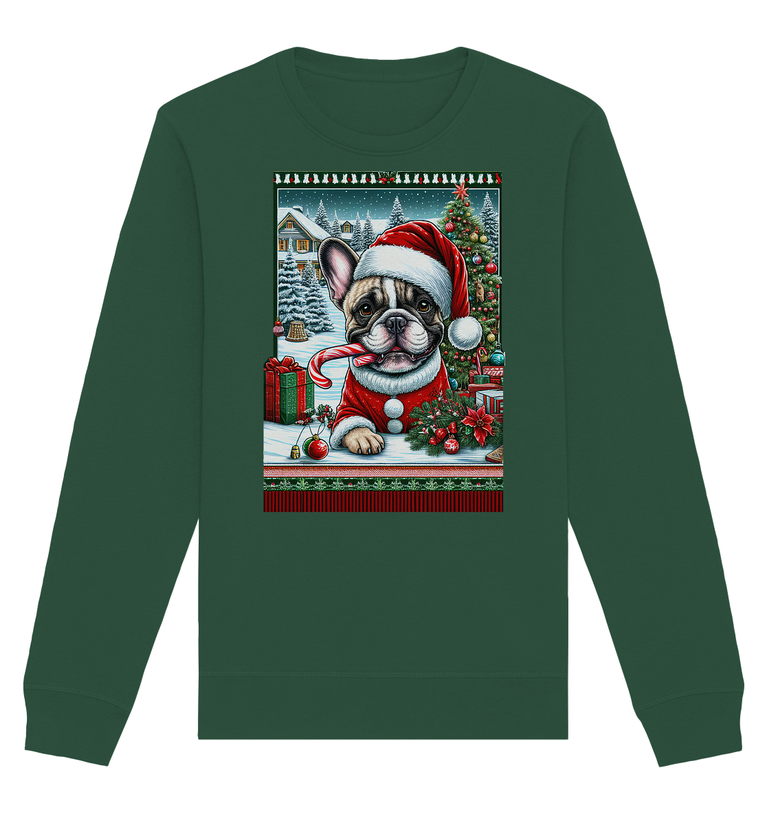Ugly Christmas Weihnachten Mops - Organic Basic Unisex Sweatshirt