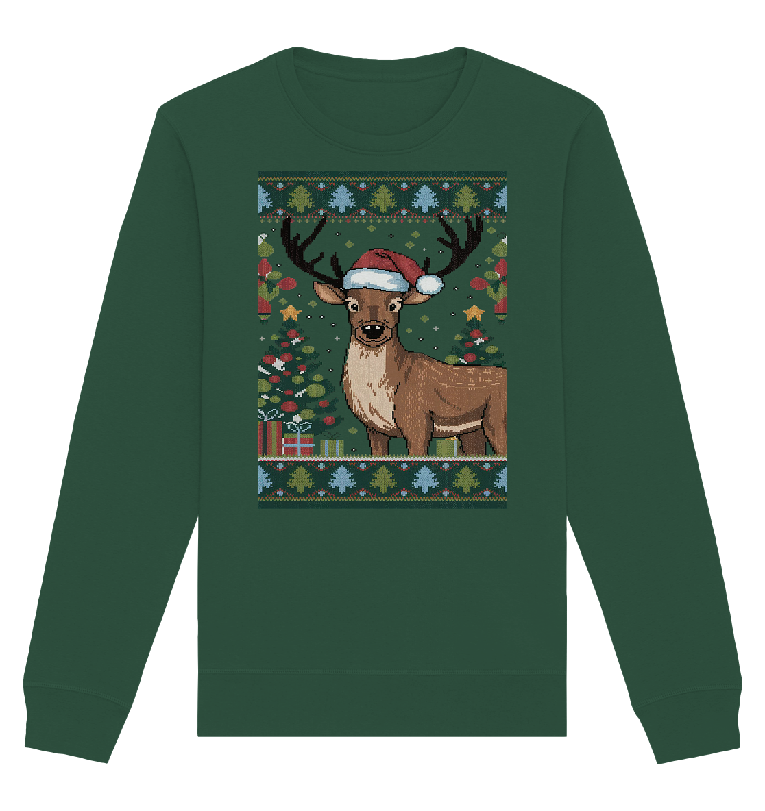 Ugly Christmas Weihachten Rudolph  - Organic Basic Unisex Sweatshirt