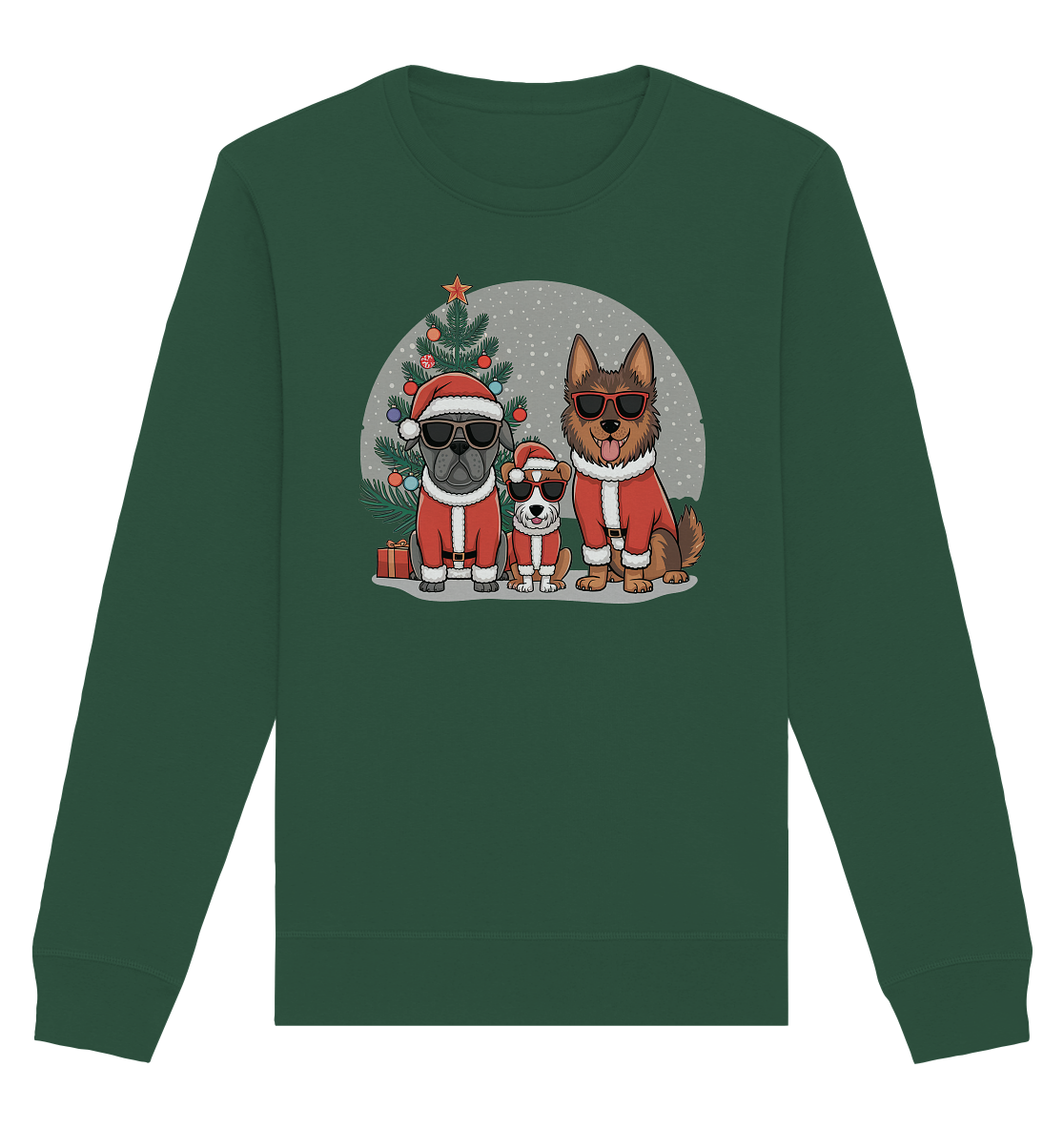 Ugly Christmas Weihnachts Hunde  - Organic Basic Unisex Sweatshirt