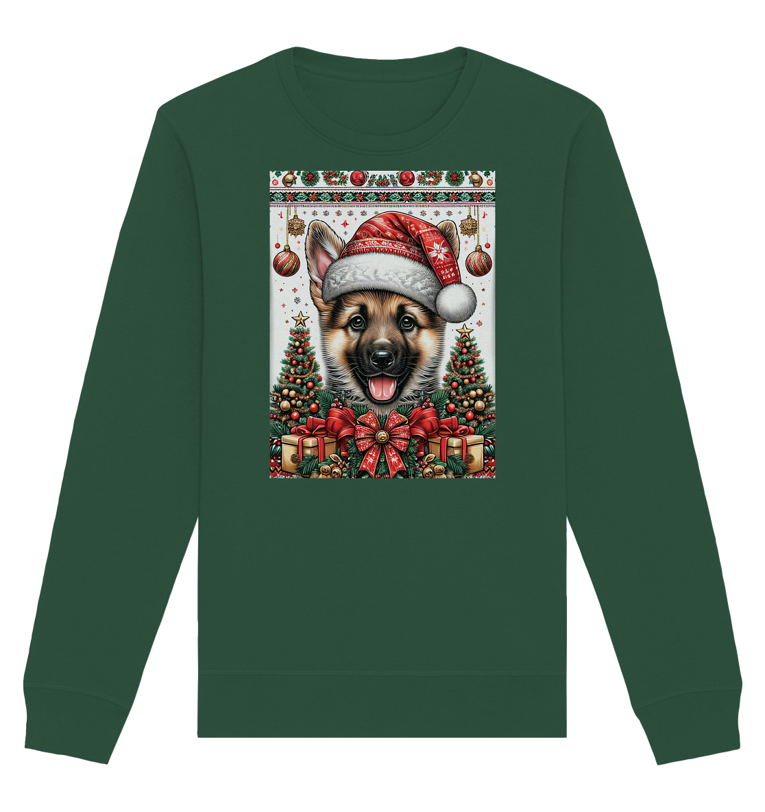 Ugly Christmas Weihnachten Schäferhund - Organic Basic Unisex Sweatshirt