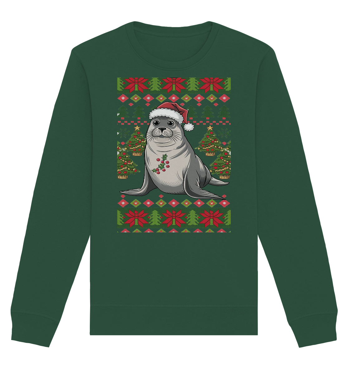 Ugly Christmas Weihnachten Robbe - Organic Basic Unisex Sweatshirt