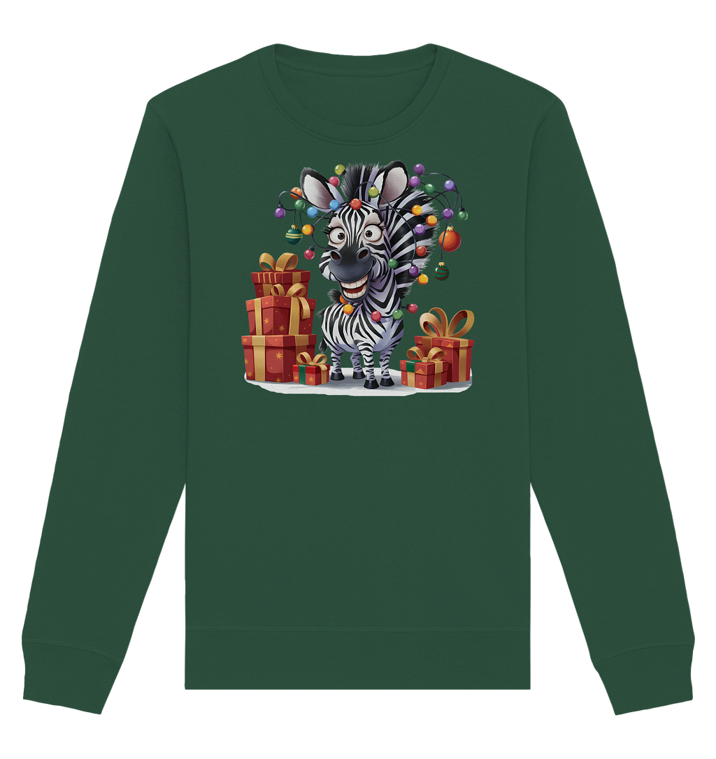 Ugly Christmas Weihnachten Zebra - Organic Basic Unisex Sweatshirt