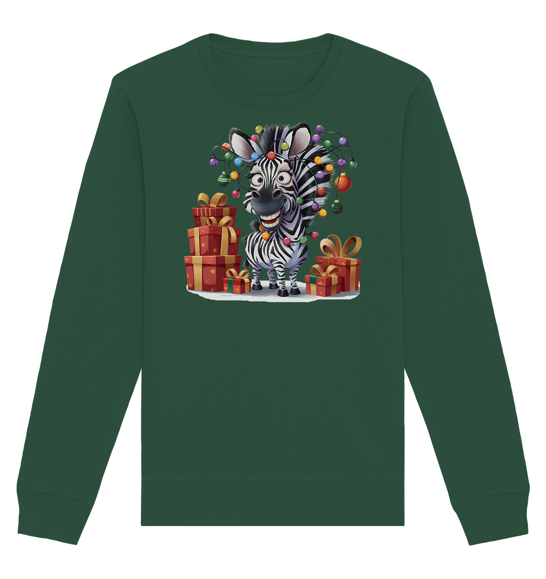 Ugly Christmas Weihnachten Zebra - Organic Basic Unisex Sweatshirt