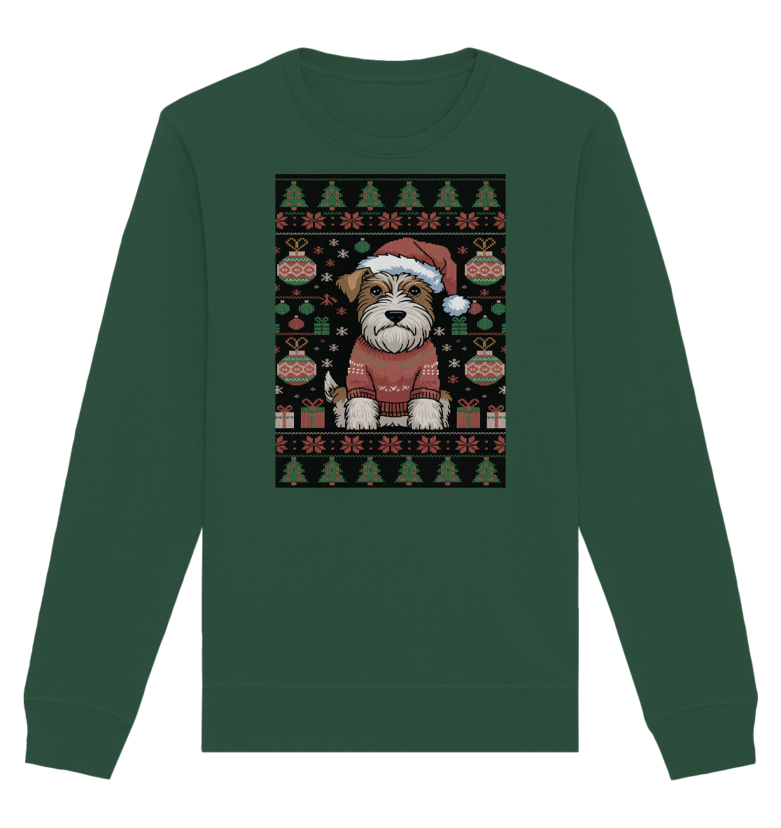 Ugly Christmas Weihnachten Terrier - Organic Basic Unisex Sweatshirt