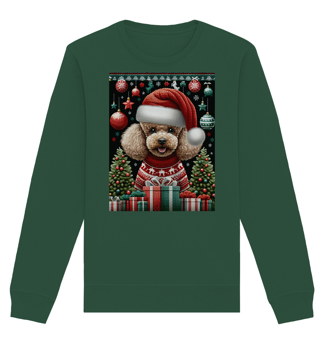 Ugly Christmas Weihnachten Pudel - Organic Basic Unisex Sweatshirt
