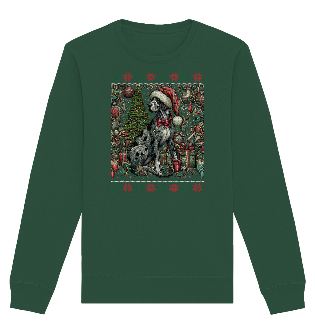 Ugly Christmas Weihnachten Dogge - Organic Basic Unisex Sweatshirt