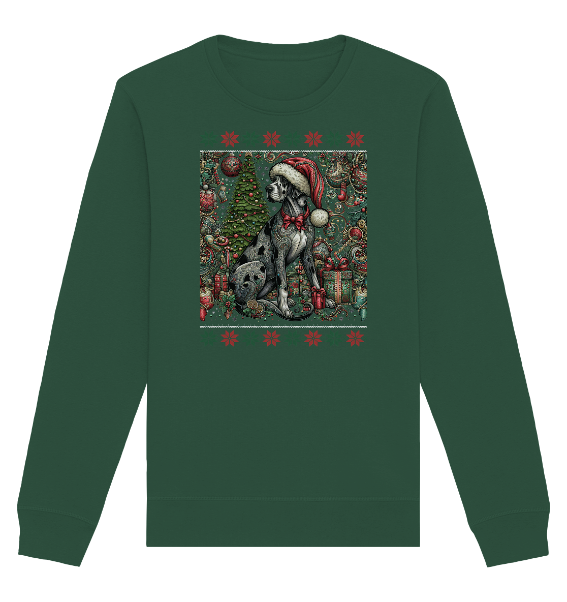 Ugly Christmas Weihnachten Dogge - Organic Basic Unisex Sweatshirt