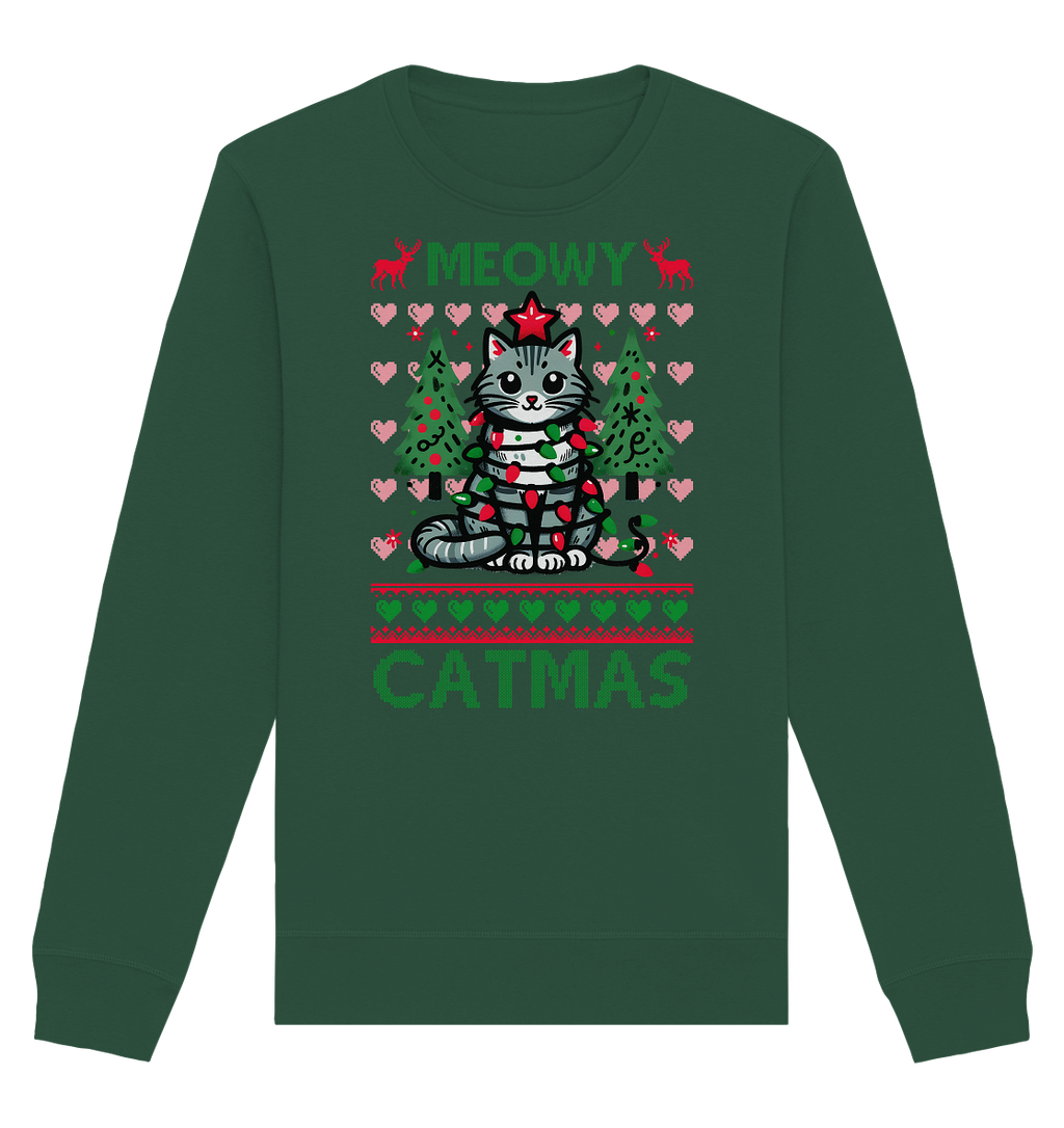 Ugly Christmas Merry Catmas - Organic Basic Unisex Sweatshirt