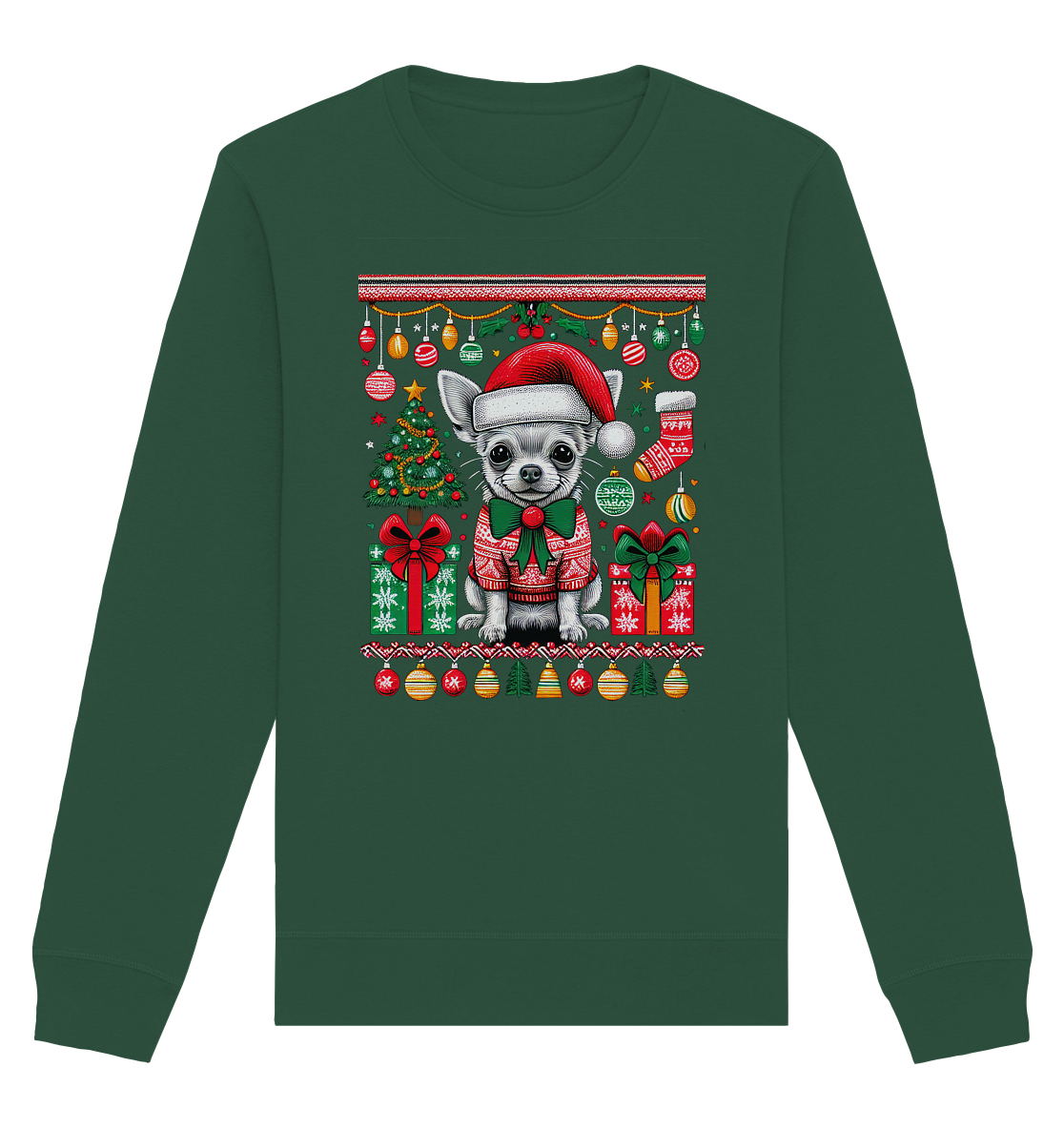 Ugly Christmas Weihnachten Chihuahua - Organic Basic Unisex Sweatshirt