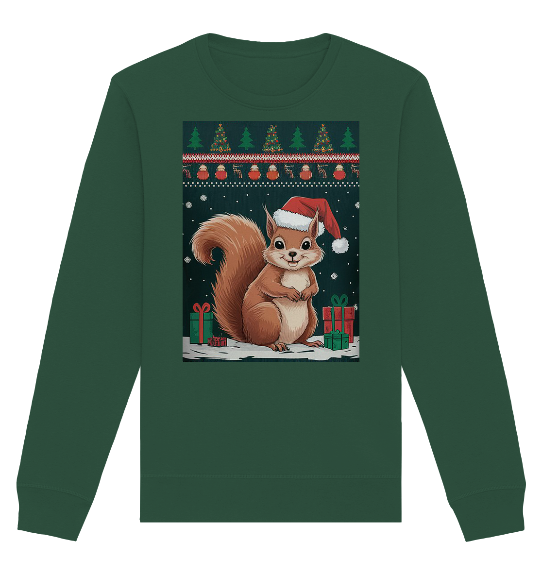 Ugly Christmas Weihnachten Eichhörnchen - Organic Basic Unisex Sweatshirt
