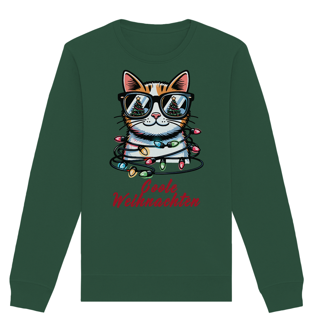Coole Weihnachten Katze - Organic Basic Unisex Sweatshirt