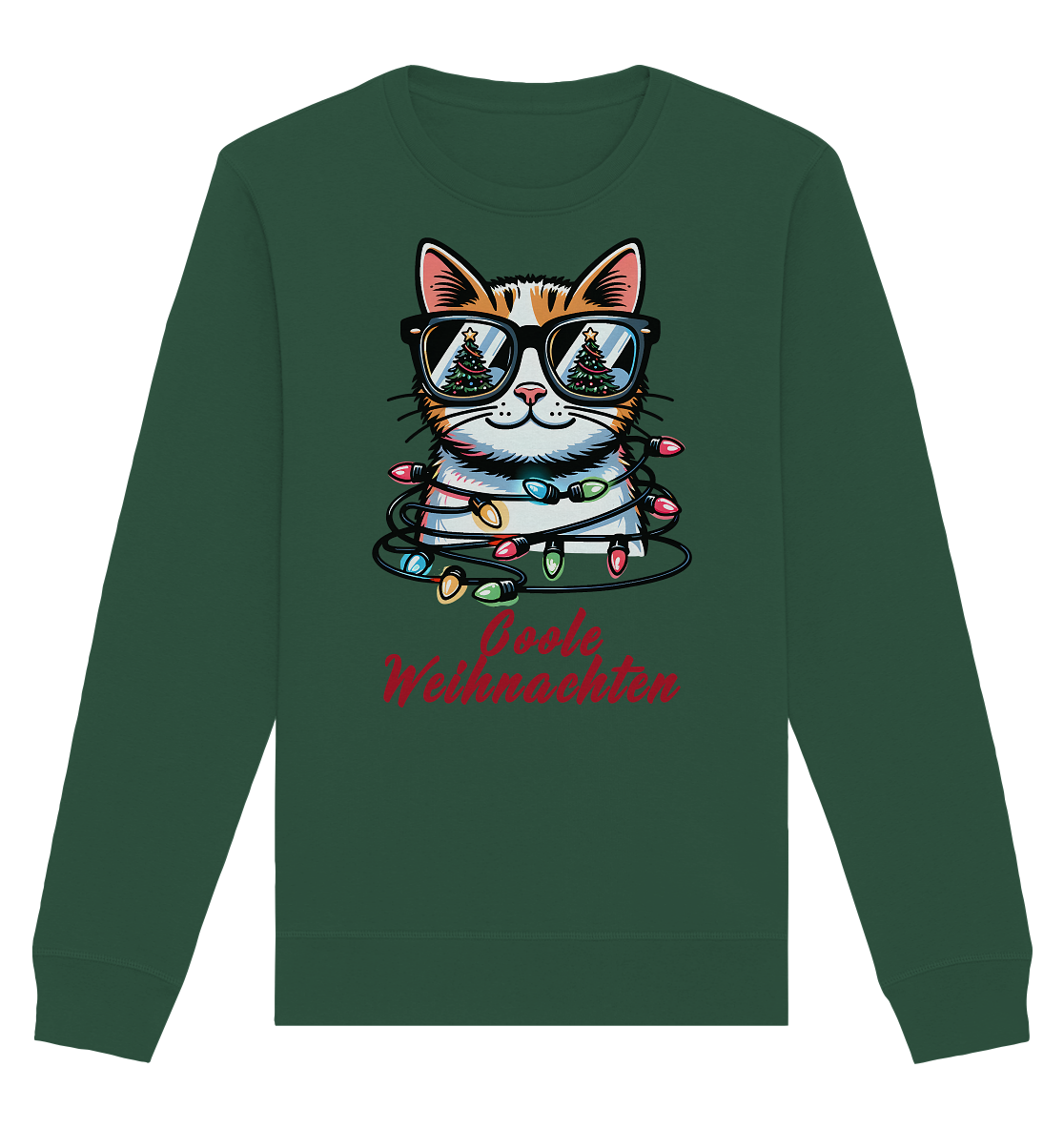 Coole Weihnachten Katze - Organic Basic Unisex Sweatshirt