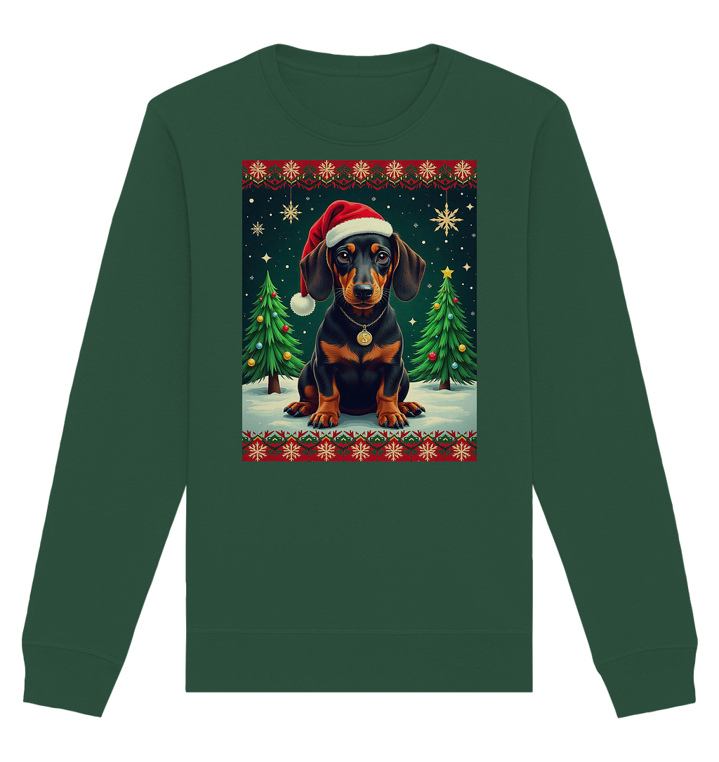 Ugly Christmas Weihnachten Dackel - Organic Basic Unisex Sweatshirt