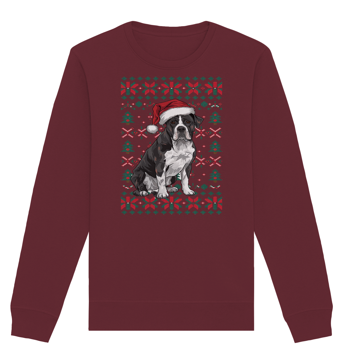 Ugly Christmas Weihnachten Pittbull - Organic Basic Unisex Sweatshirt