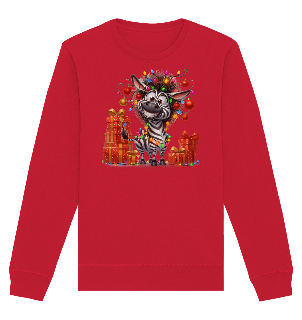 Ugly Christmas Weihnachten Crazy Zebra - Organic Basic Unisex Sweatshirt