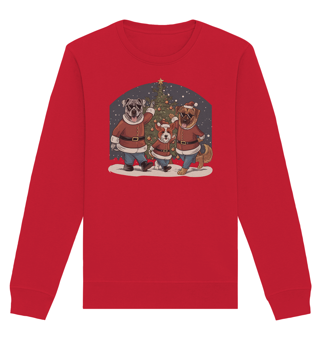 Ugly Christmas Weihnachts Hunde  - Organic Basic Unisex Sweatshirt