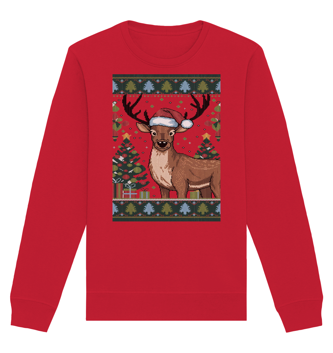 Ugly Christmas Weihachten Rudolph  - Organic Basic Unisex Sweatshirt