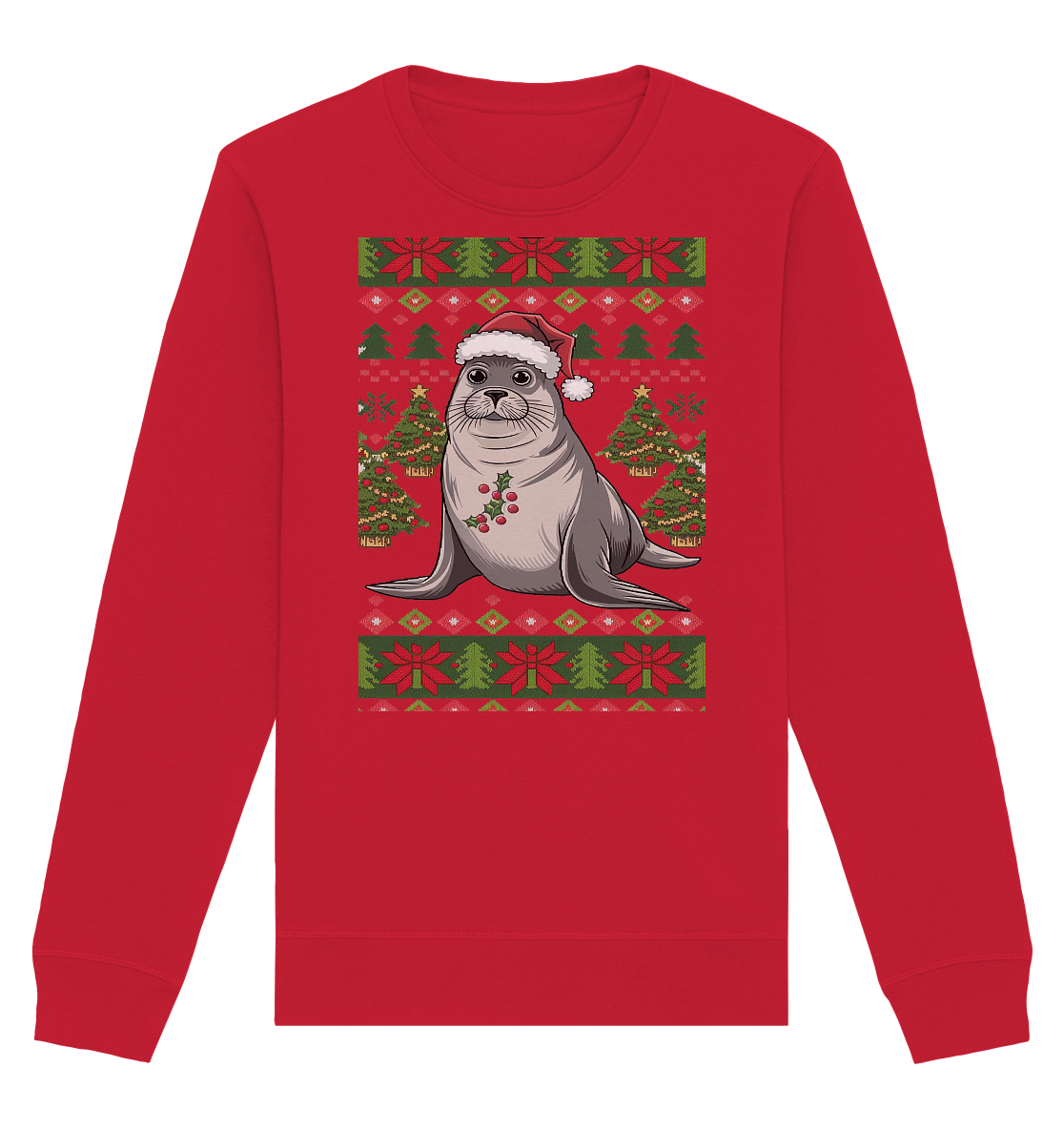 Ugly Christmas Weihnachten Robbe - Organic Basic Unisex Sweatshirt