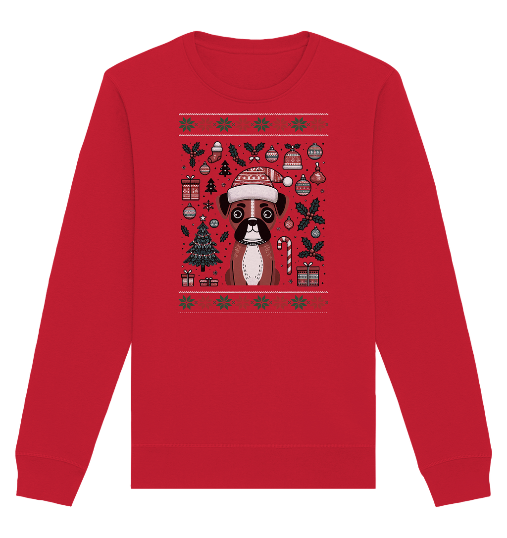 Ugly Christmas Weihnachten Boxer - Organic Basic Unisex Sweatshirt