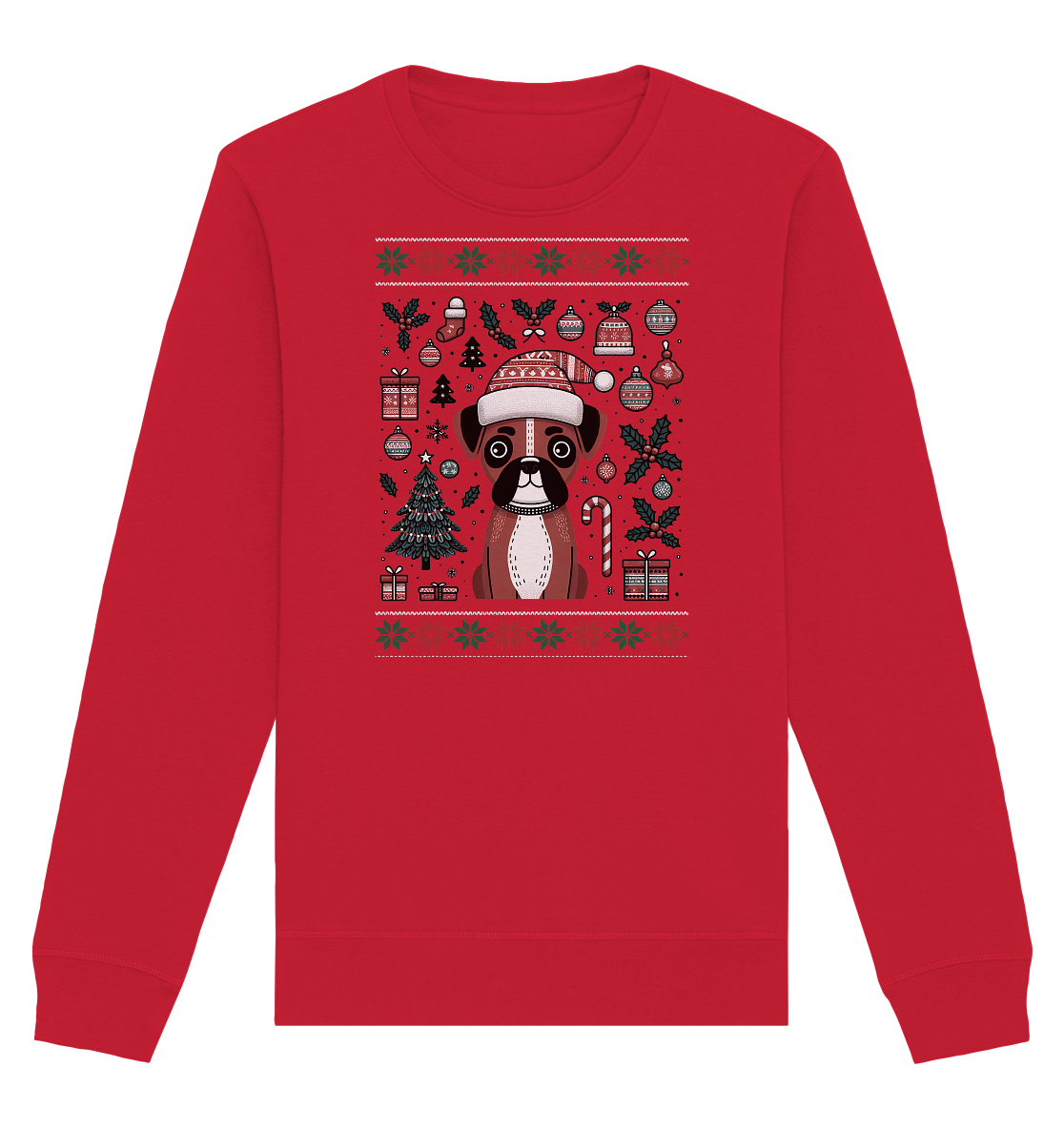 Ugly Christmas Weihnachten Boxer - Organic Basic Unisex Sweatshirt