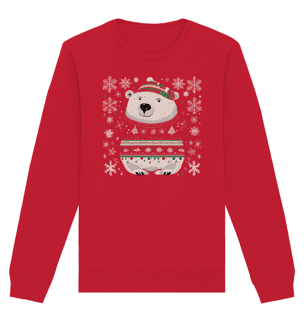 Ugly Christmas Weihnachten Eisbär  - Organic Basic Unisex Sweatshirt