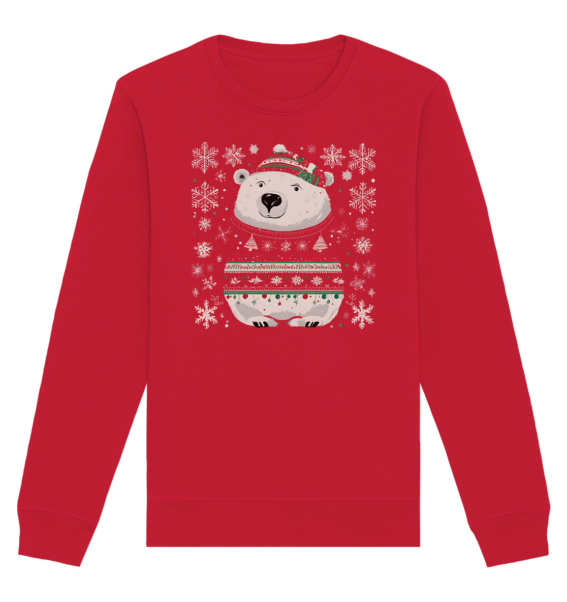 Ugly Christmas Weihnachten Eisbär  - Organic Basic Unisex Sweatshirt