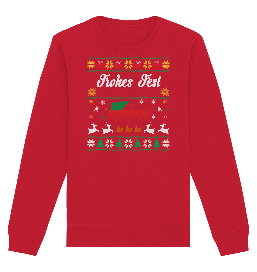 Ugly Christmas Weihnachten Frohes Fest - Organic Basic Unisex Sweatshirt