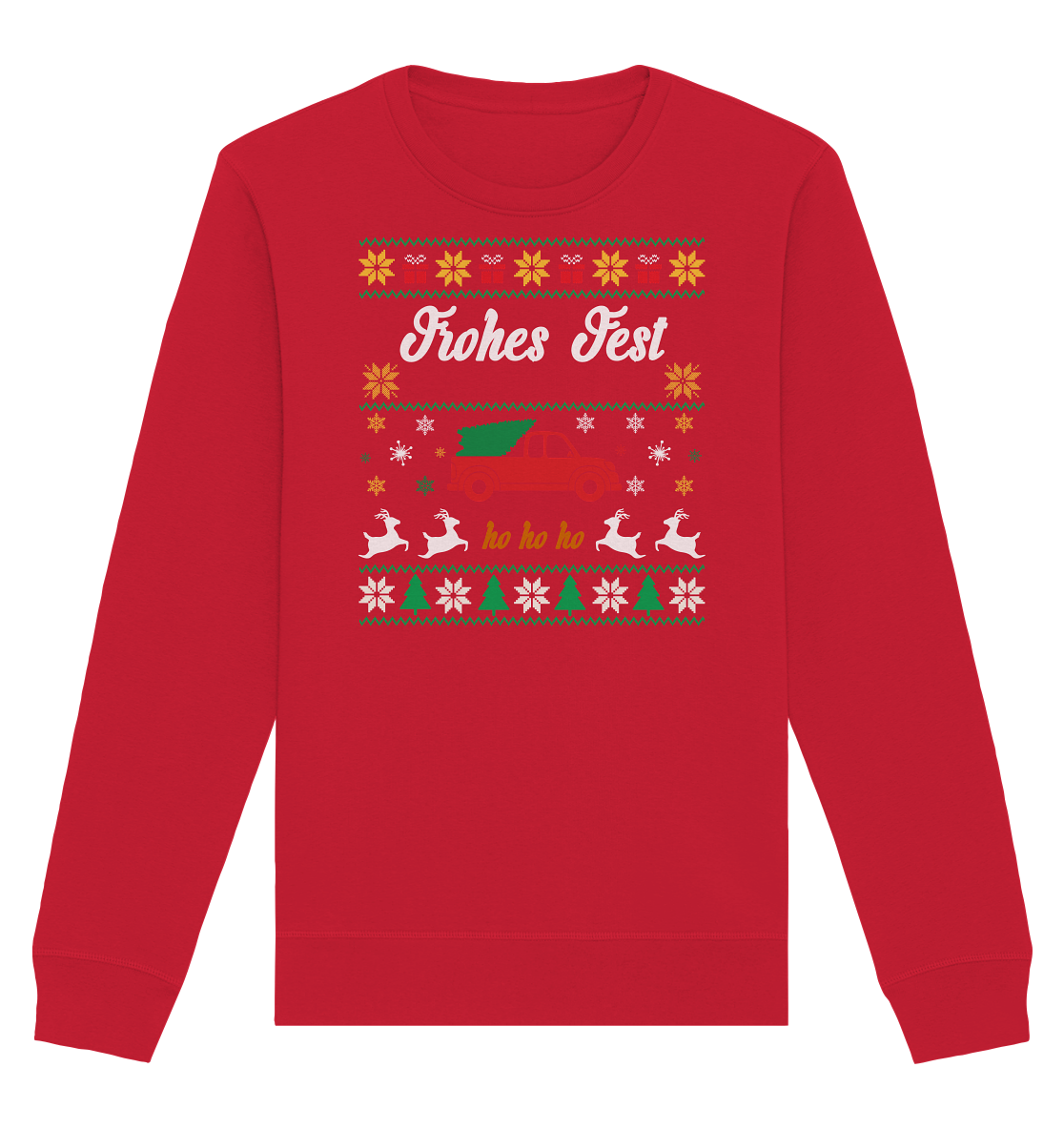 Ugly Christmas Weihnachten Frohes Fest - Organic Basic Unisex Sweatshirt