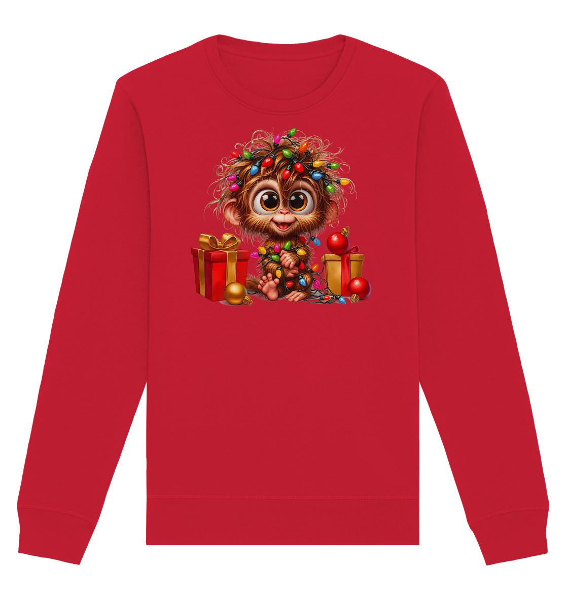 Ugly Christmas Weihnachten Crazy Affe - Organic Basic Unisex Sweatshirt