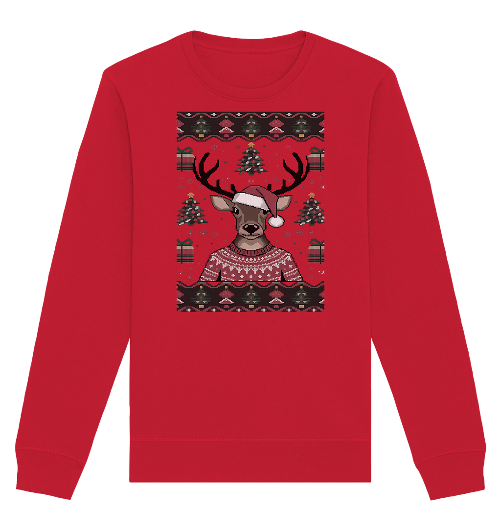 Ugly Christmas Weihachten Rudolph  - Organic Basic Unisex Sweatshirt