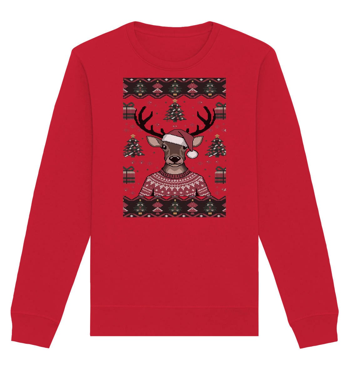 Ugly Christmas Weihachten Rudolph  - Organic Basic Unisex Sweatshirt
