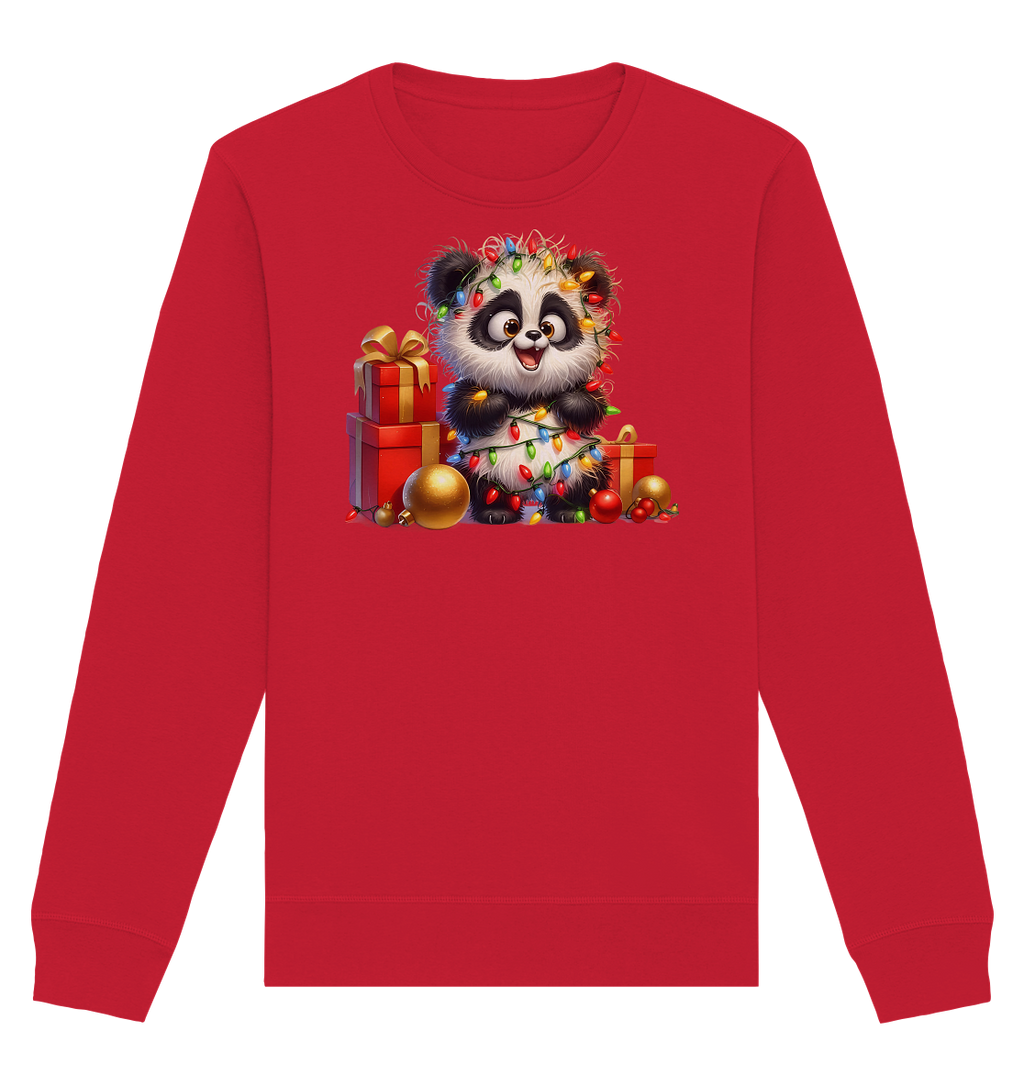 Ugly Christmas Weihnachten Crazy Panda - Organic Basic Unisex Sweatshirt