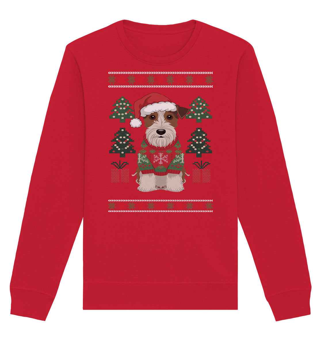 Ugly Christmas Weihnachten Terrier - Organic Basic Unisex Sweatshirt