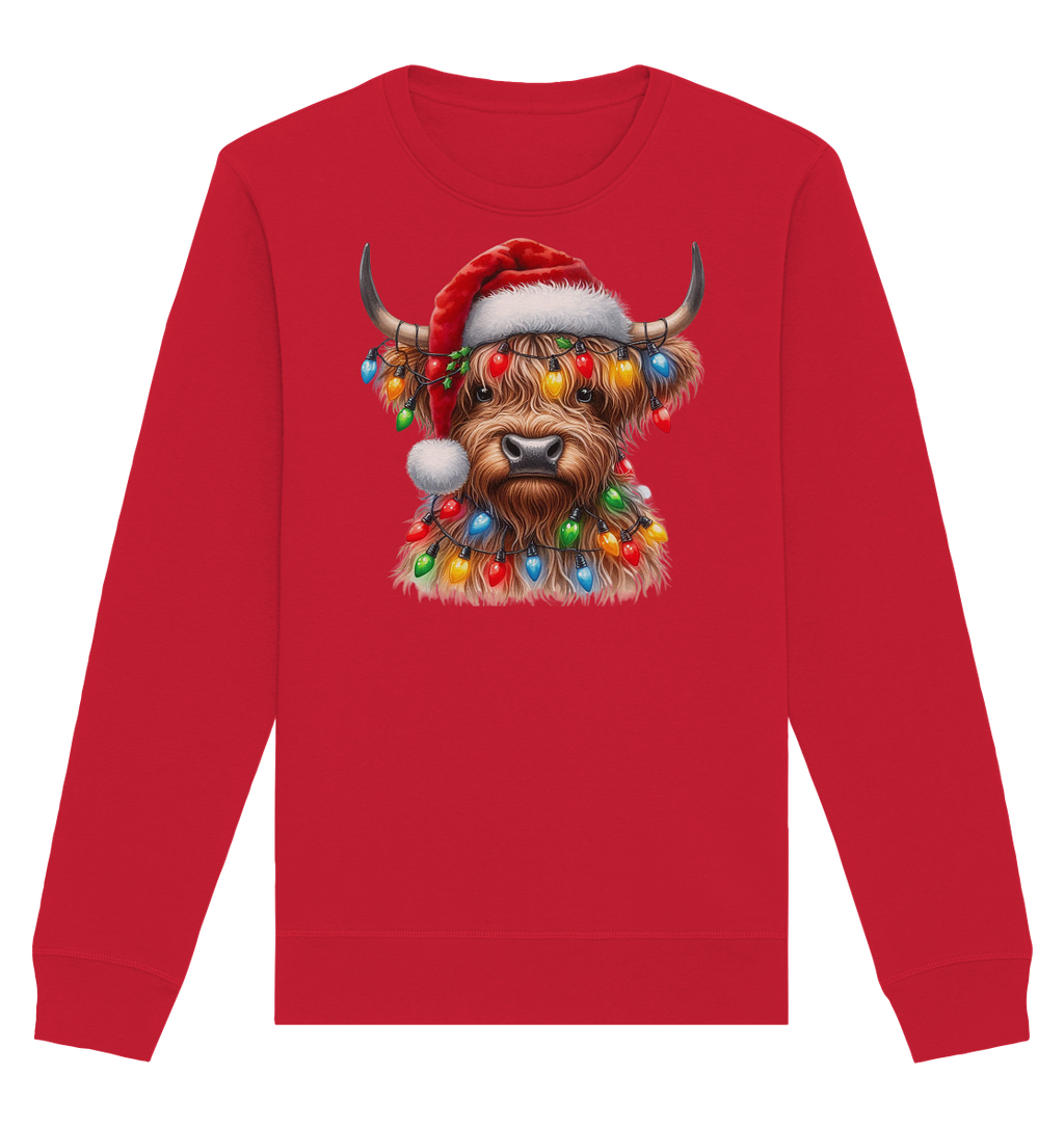 Ugly Christmas Weihnachten Highland Cow - Organic Basic Unisex Sweatshirt
