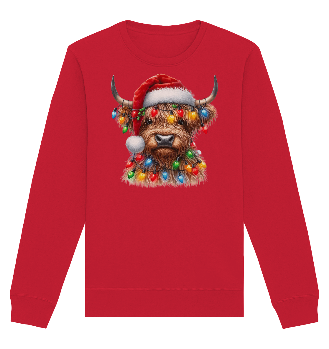 Ugly Christmas Weihnachten Highland Cow - Organic Basic Unisex Sweatshirt