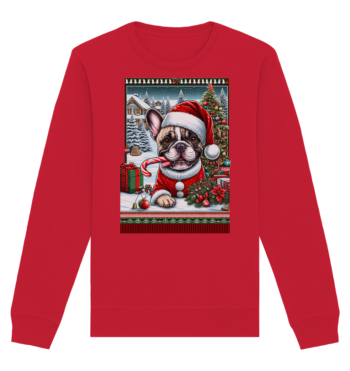 Ugly Christmas Weihnachten Mops - Organic Basic Unisex Sweatshirt