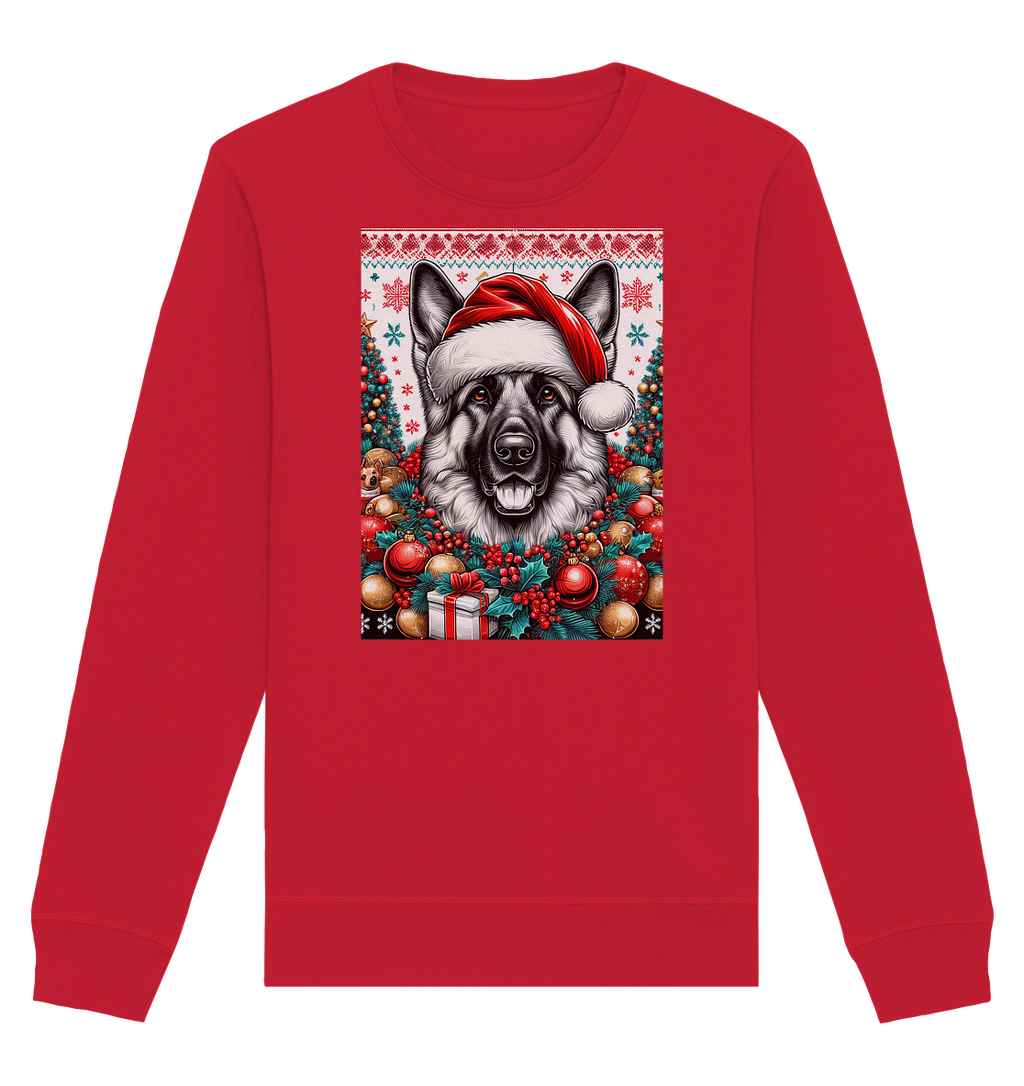 Ugly Christmas Weihnachten Schäferhund - Organic Basic Unisex Sweatshirt