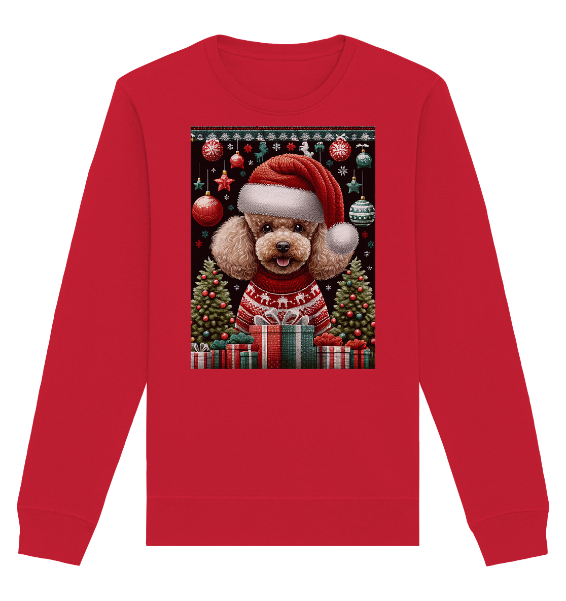 Ugly Christmas Weihnachten Pudel - Organic Basic Unisex Sweatshirt