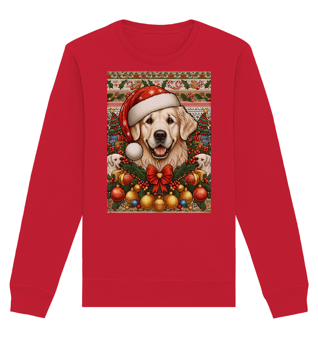 Ugly Christmas Weihnachten Golden Retriever - Organic Basic Unisex Sweatshirt