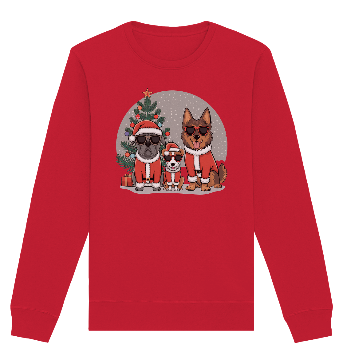 Ugly Christmas Weihnachts Hunde  - Organic Basic Unisex Sweatshirt