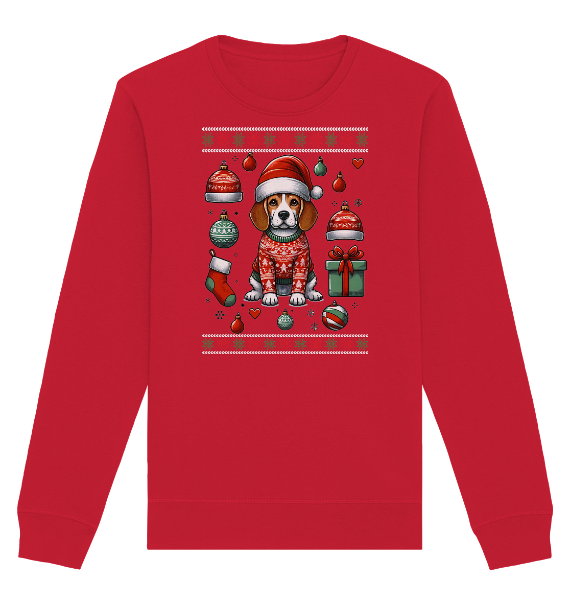 Ugly Christmas Weihnachten Beagle - Organic Basic Unisex Sweatshirt