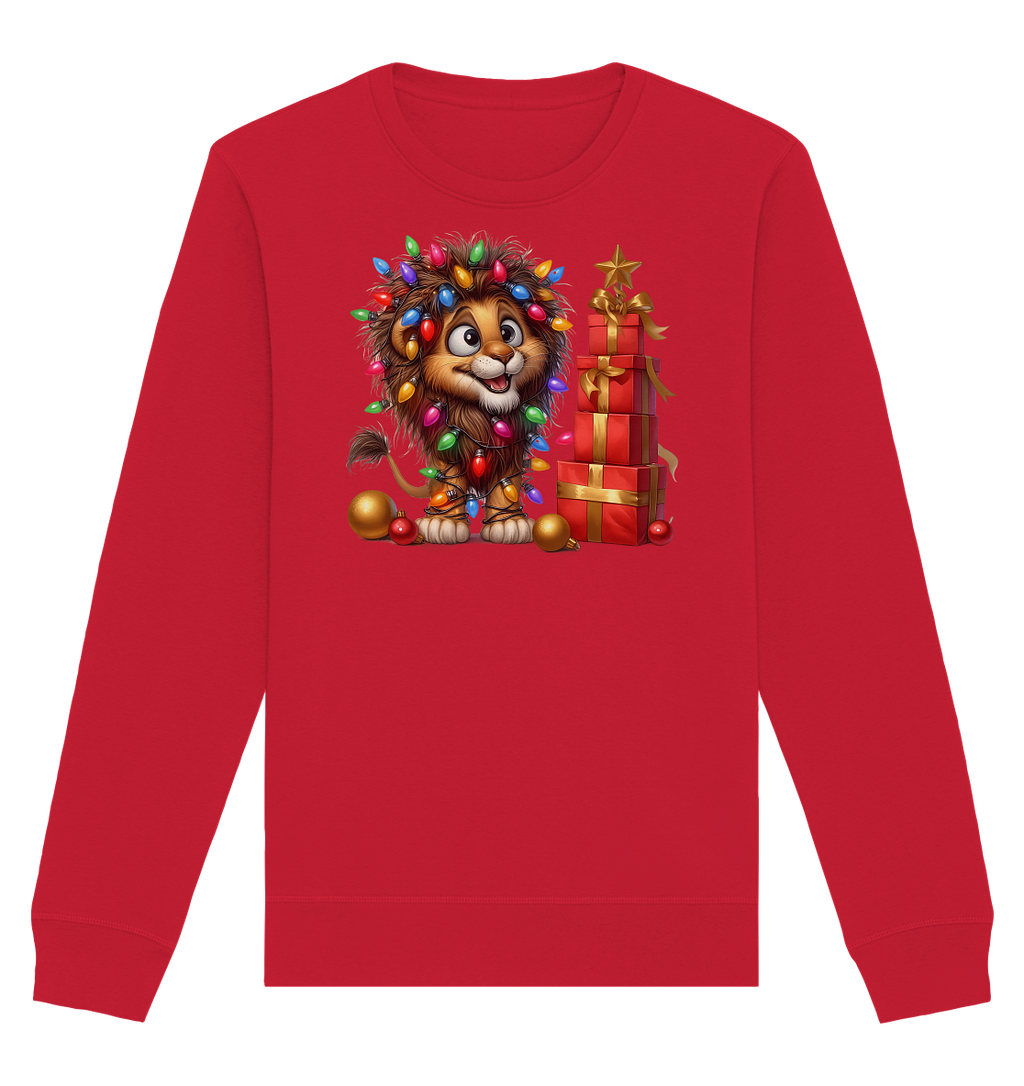 Ugly Christmas Weihnachten Crazy Löwe - Organic Basic Unisex Sweatshirt